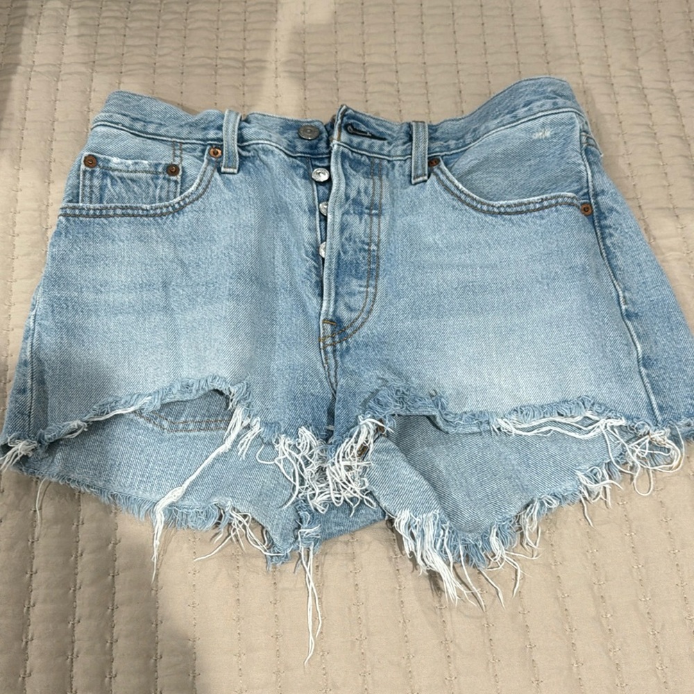 Levi's Light Blue Denim Cutoff Shorts